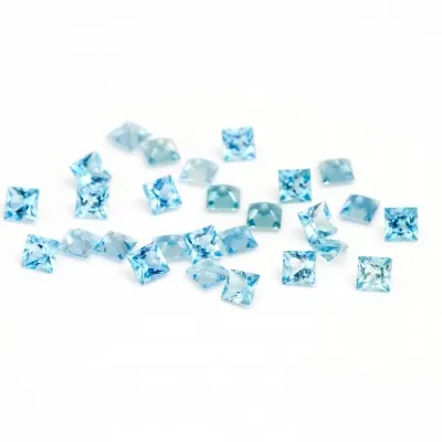 1.5 to 3.5mm Blue AA Aquamarine Princess Cuts