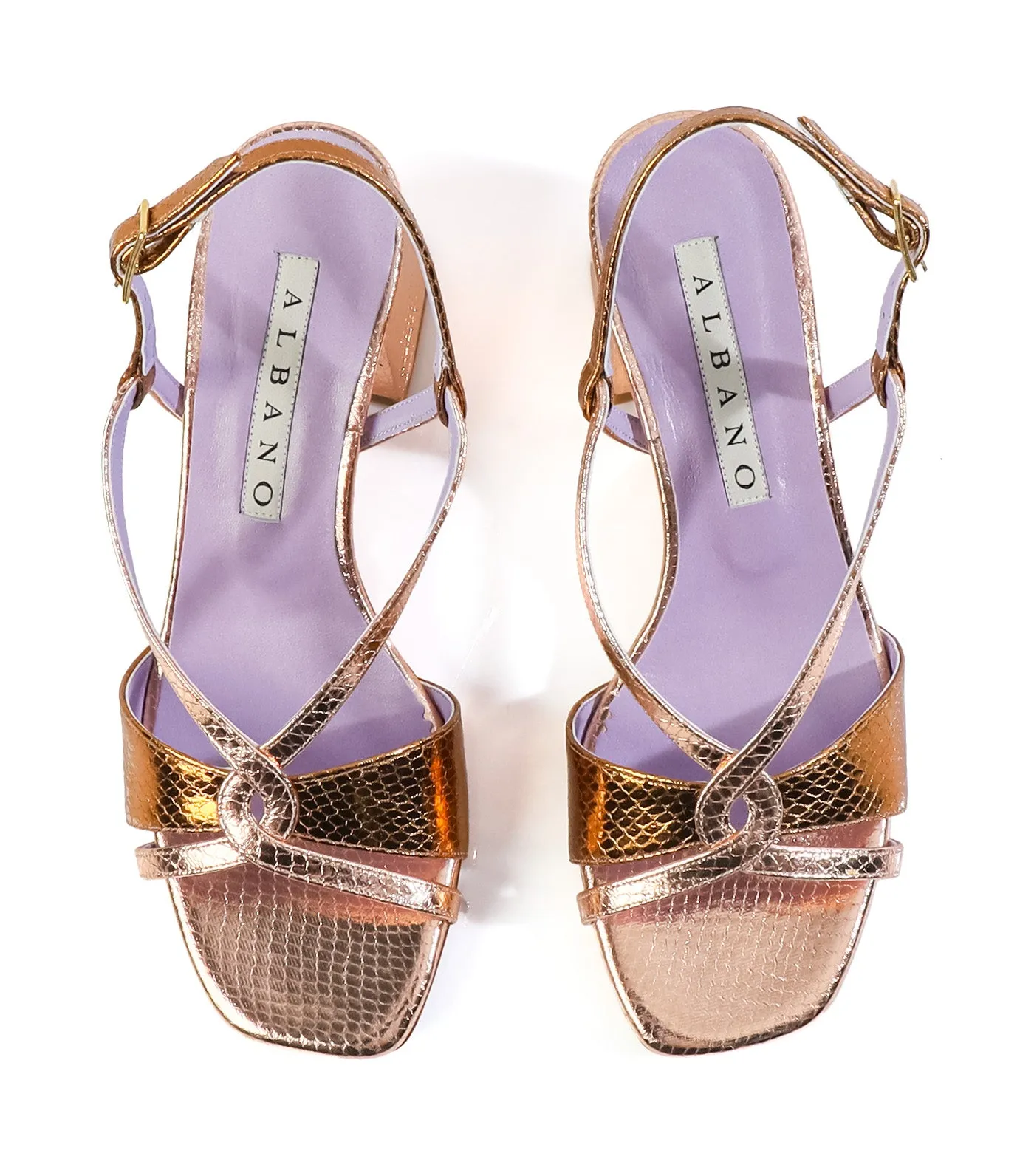 5002 Python Heeled Sandals Copper