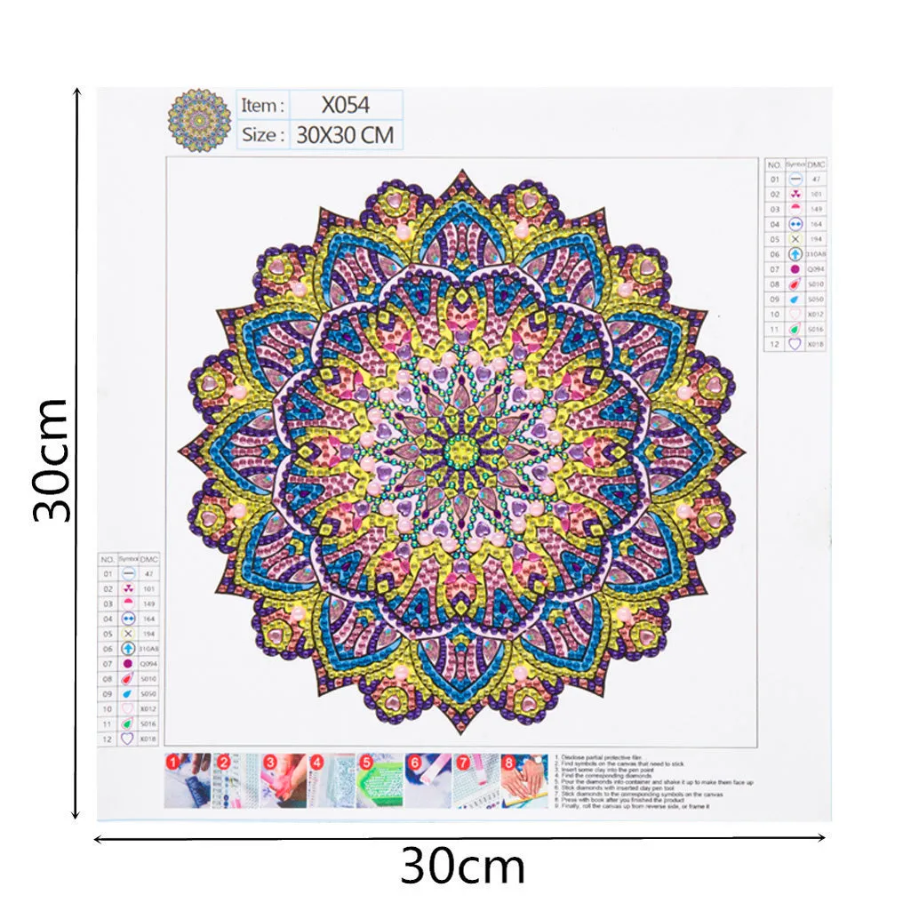 5D DIY  Special-Shaped Diamond-  Mandala 30*30cm