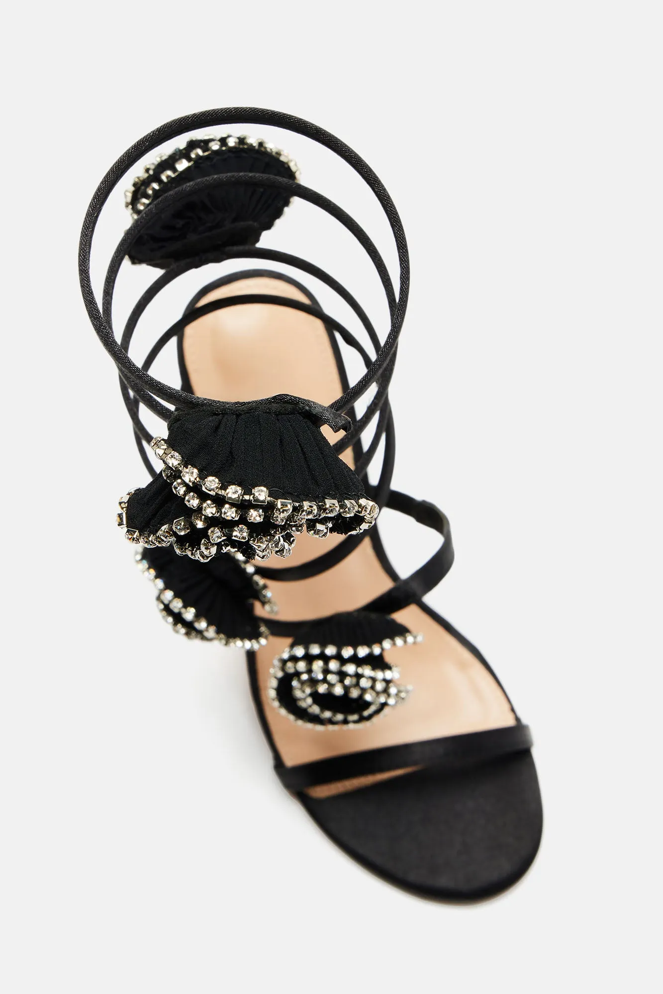 After Midnight Wrap Up Heeled Sandals - Black