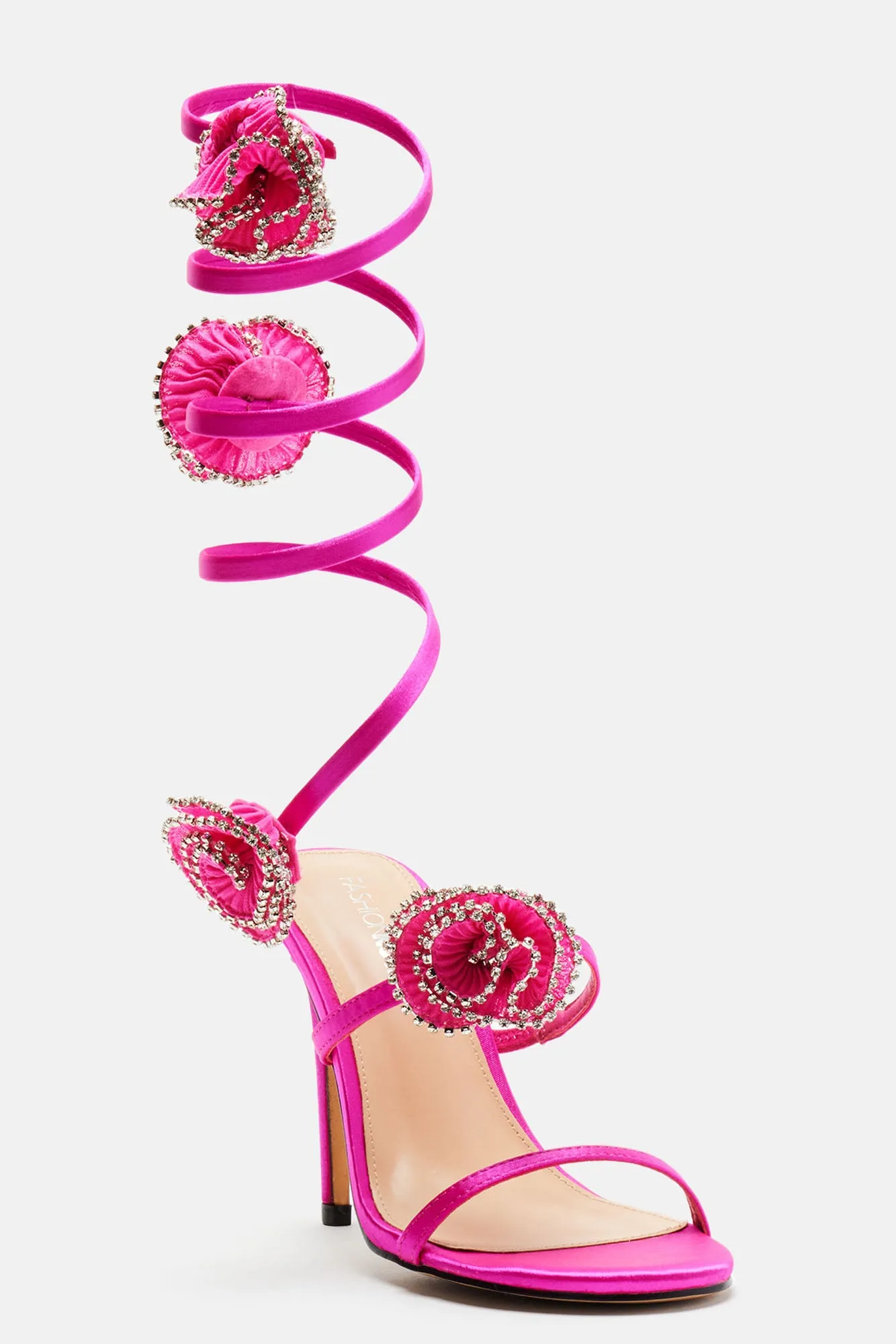 After Midnight Wrap Up Heeled Sandals - Pink