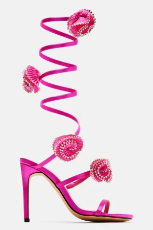 After Midnight Wrap Up Heeled Sandals - Pink