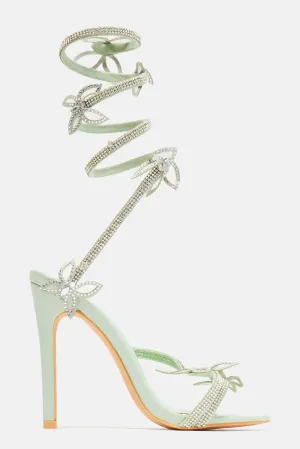 All Of My Attention Heeled Sandals - Mint