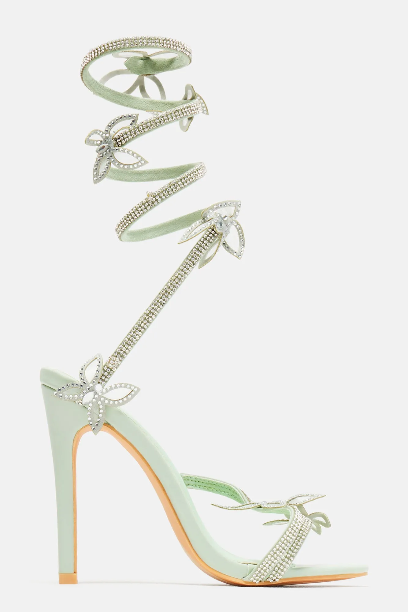 All Of My Attention Heeled Sandals - Mint