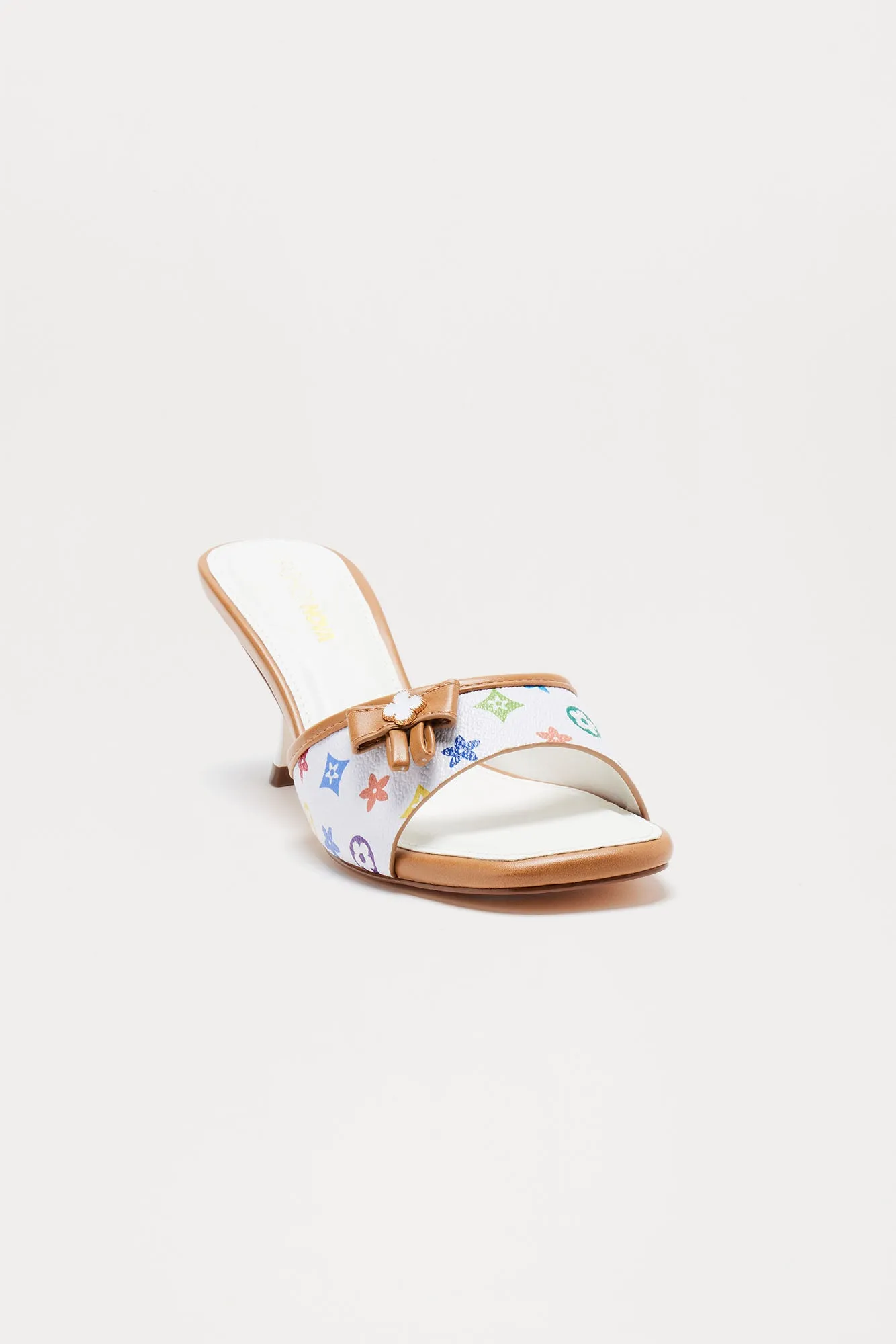 Alva Bow Mules - White/combo