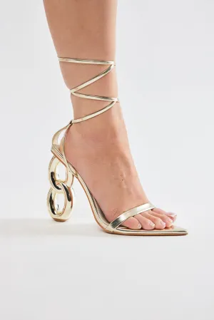 Always Doing Better Wrap Up Heeled Sandals - Gold