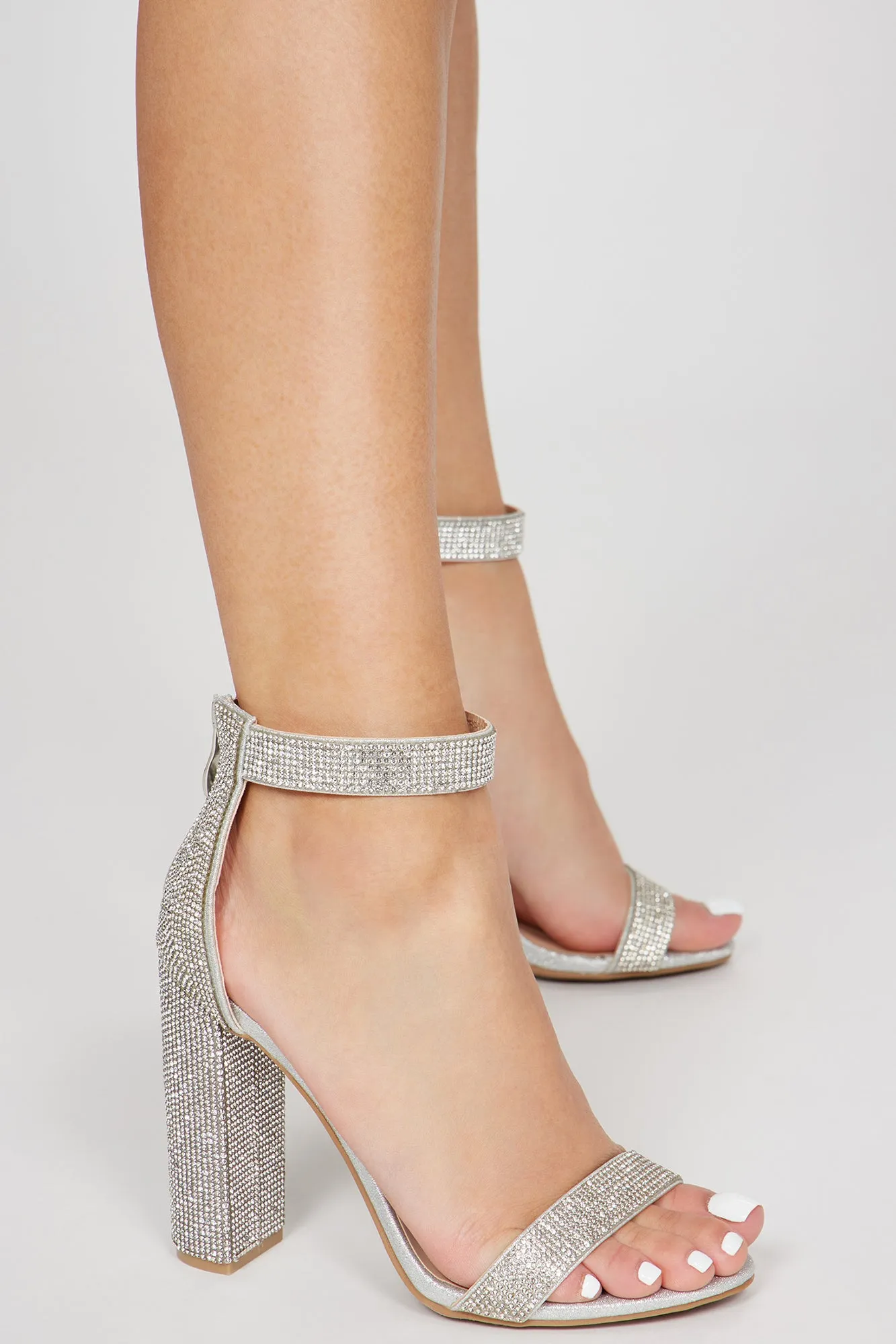 Always On Top Heeled Sandals - Silver