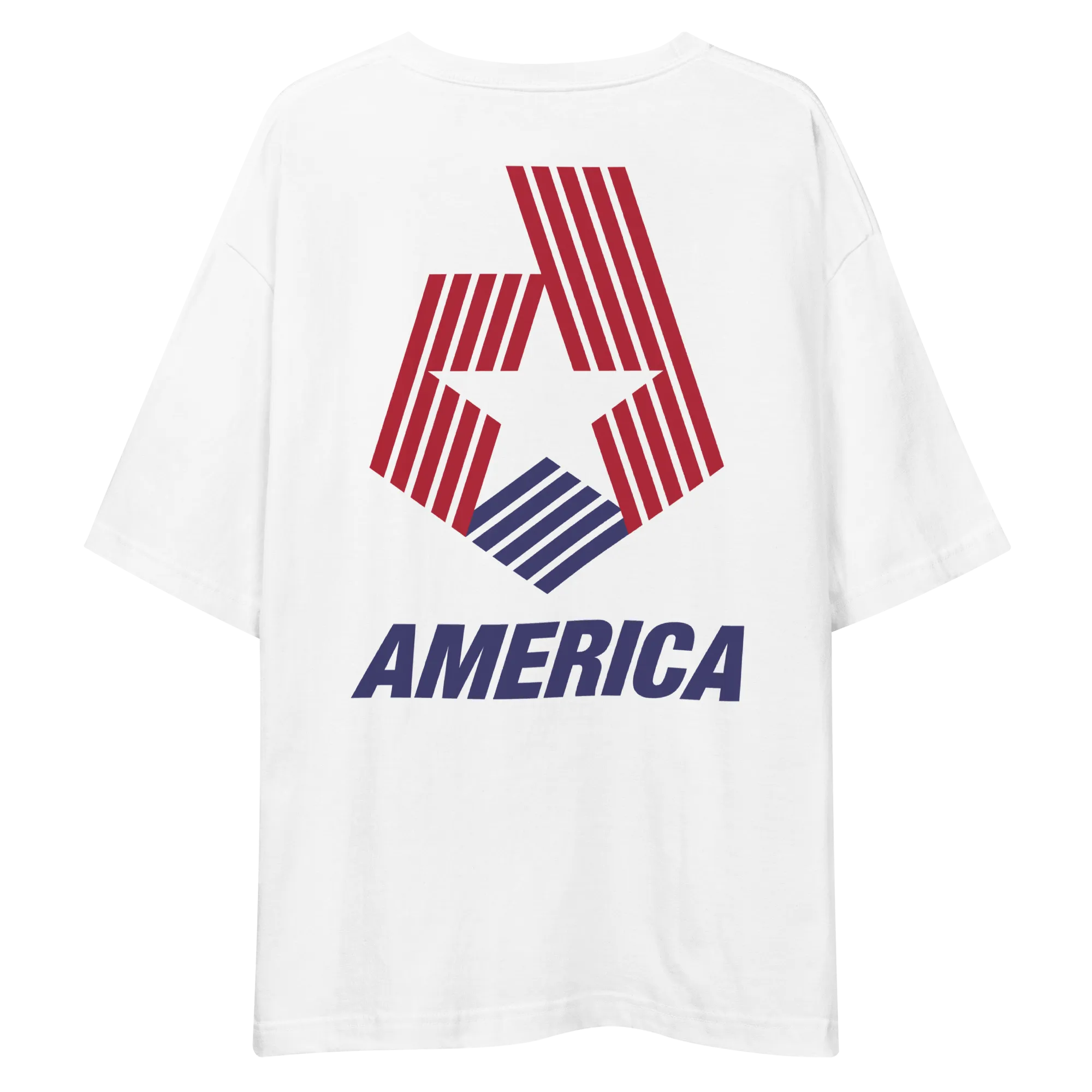 America "Star Stripes" Back Unisex Oversized White T-Shirt