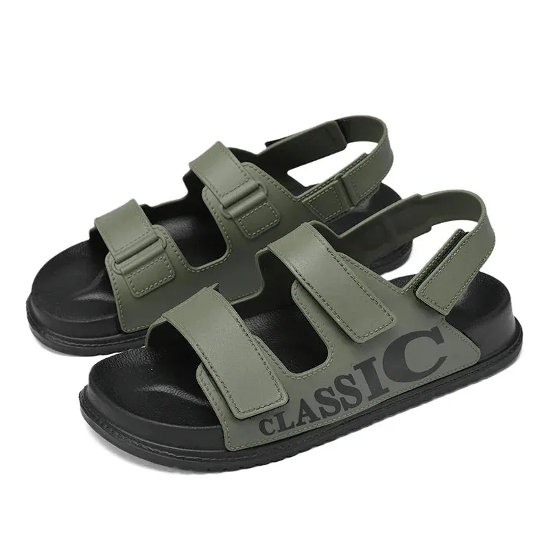 Amozae-BKQU 2024 Men Summer Platform Wedge Slides Breathable Slippers Comfortable Pvc Shoes Breathable Beach Shoes