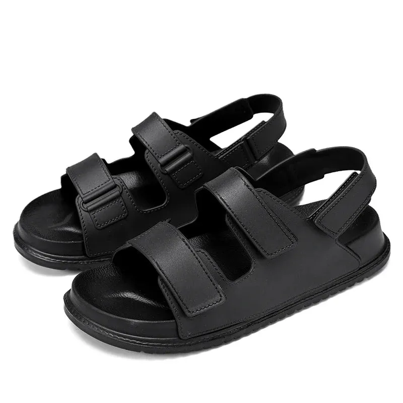 Amozae-BKQU 2024 Men Summer Platform Wedge Slides Breathable Slippers Comfortable Pvc Shoes Breathable Beach Shoes