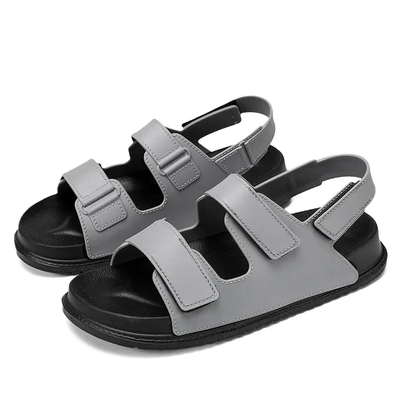 Amozae-BKQU 2024 Men Summer Platform Wedge Slides Breathable Slippers Comfortable Pvc Shoes Breathable Beach Shoes