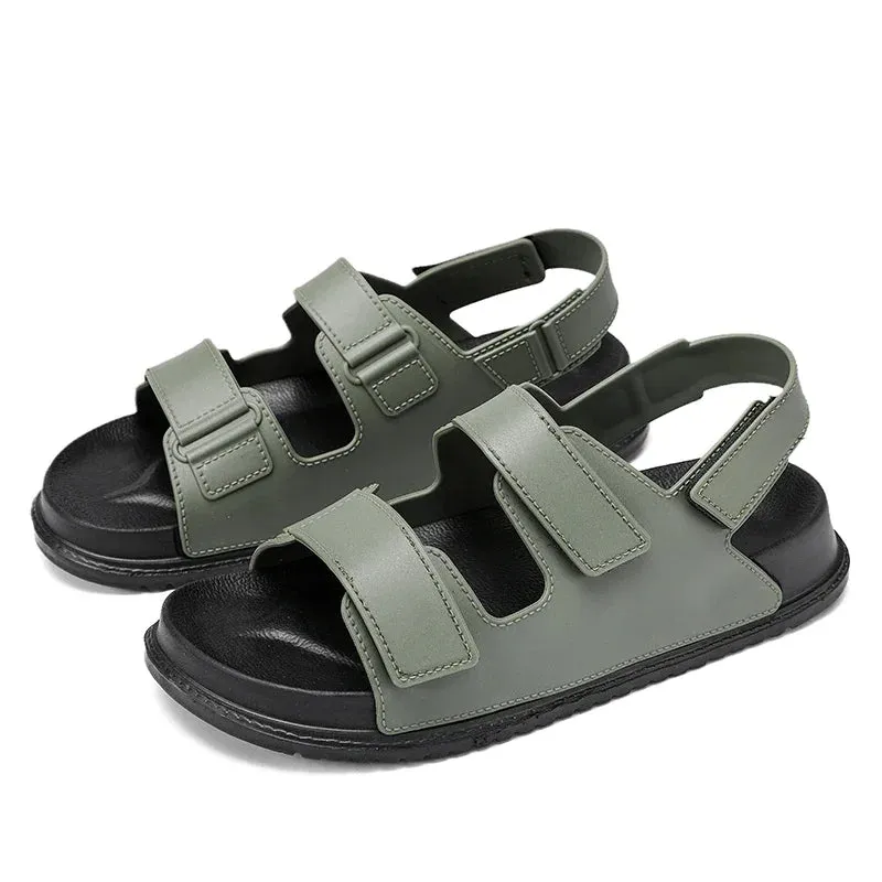 Amozae-BKQU 2024 Men Summer Platform Wedge Slides Breathable Slippers Comfortable Pvc Shoes Breathable Beach Shoes