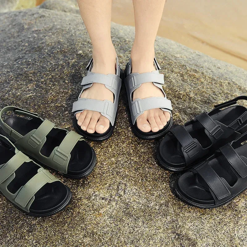 Amozae-BKQU 2024 Men Summer Platform Wedge Slides Breathable Slippers Comfortable Pvc Shoes Breathable Beach Shoes