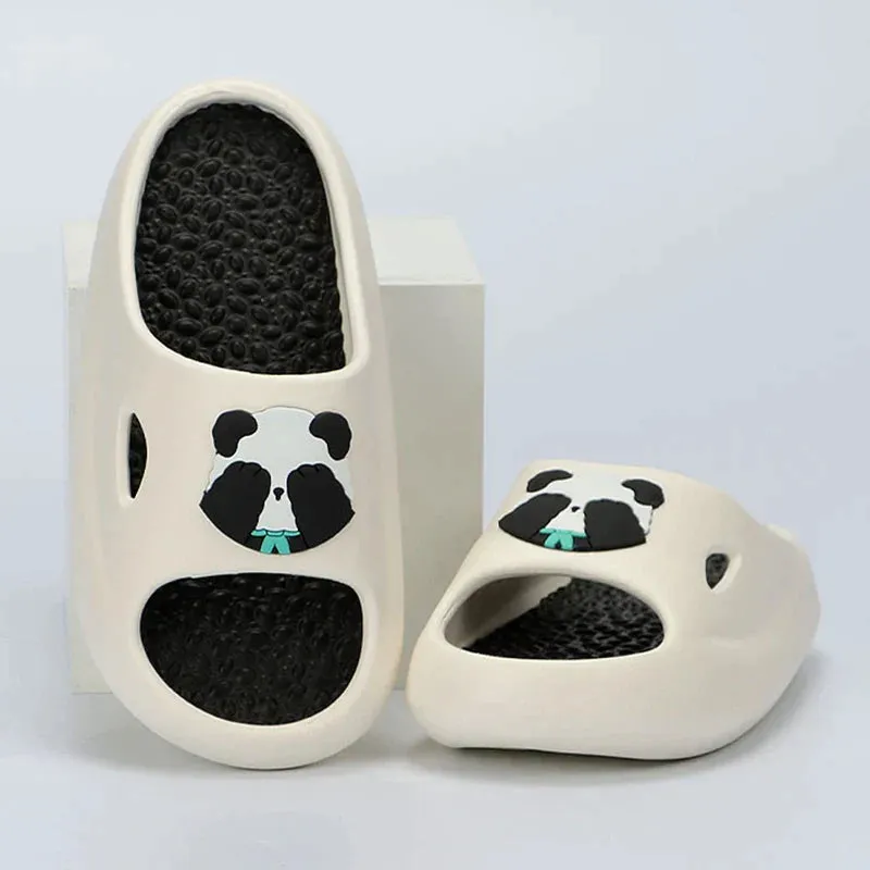 AMOZAE- - Panda Slippers New Thick Bottom Platform for Women