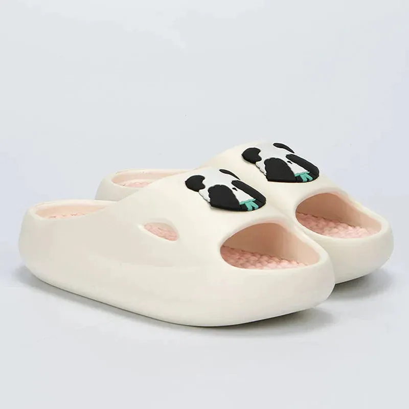 AMOZAE- - Panda Slippers New Thick Bottom Platform for Women