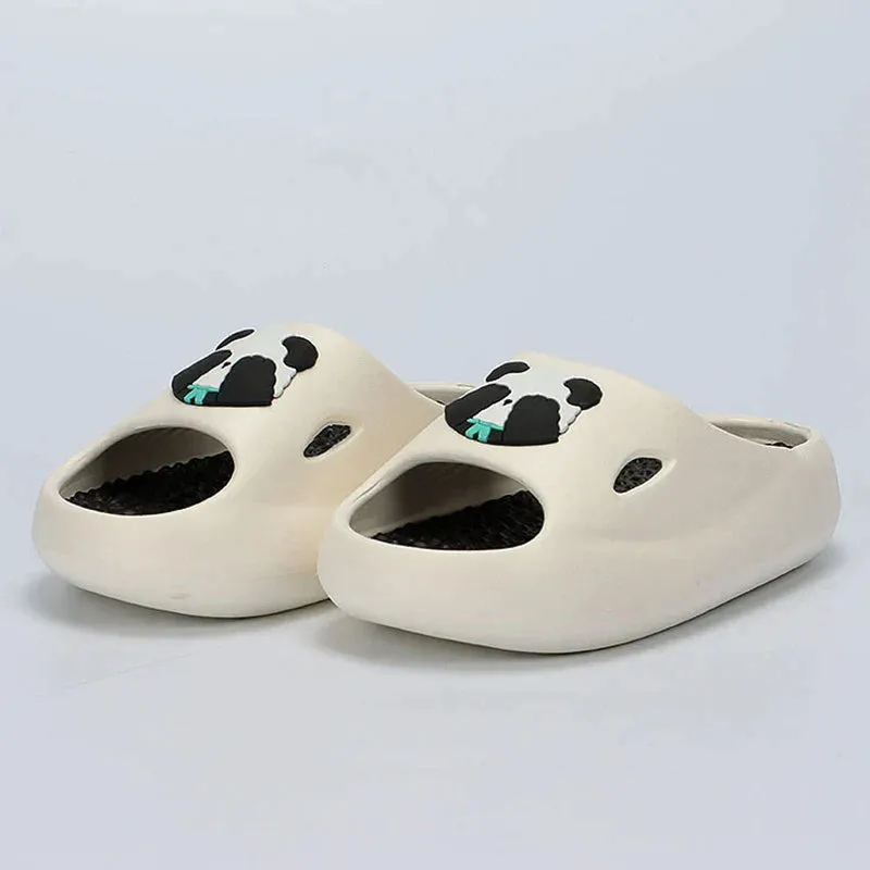 AMOZAE- - Panda Slippers New Thick Bottom Platform for Women