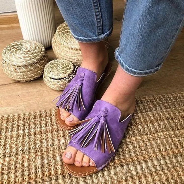 Amozae- Women Slippers Summer New Rome Retro mules Flat Casual Shoes Female Slip on Slides Woman slippers Shoes Plus Size 42 43