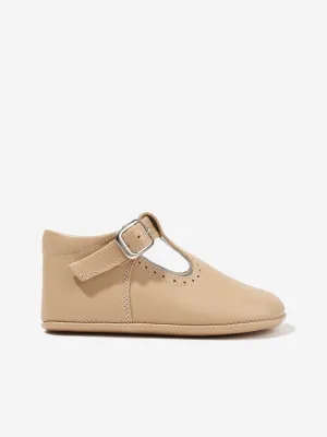 Andanines Baby T-Bar Booties in Beige