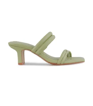 Ava Bloom Heel Sandals Olive