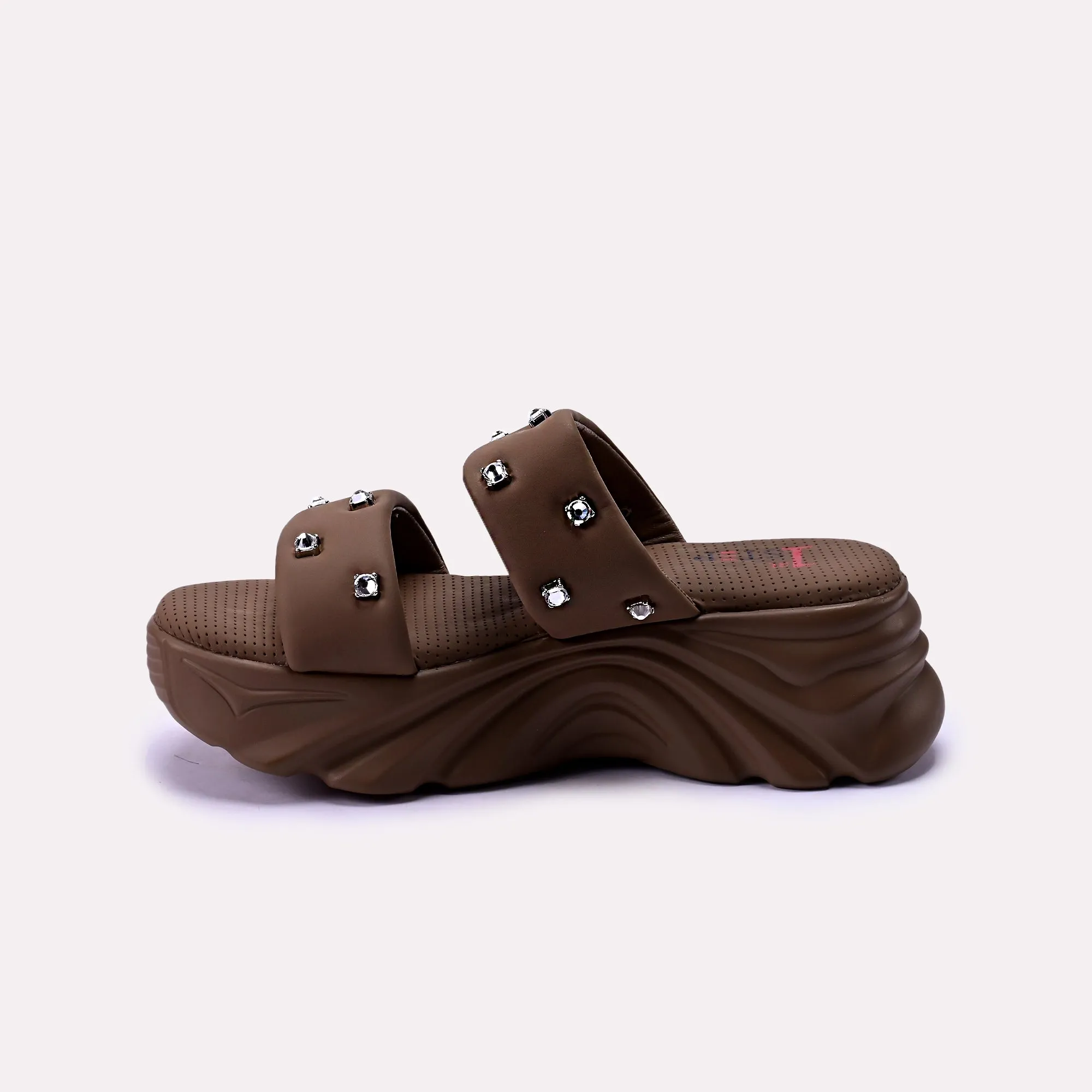 Ava Brown Thick Casual Slipper 0412364