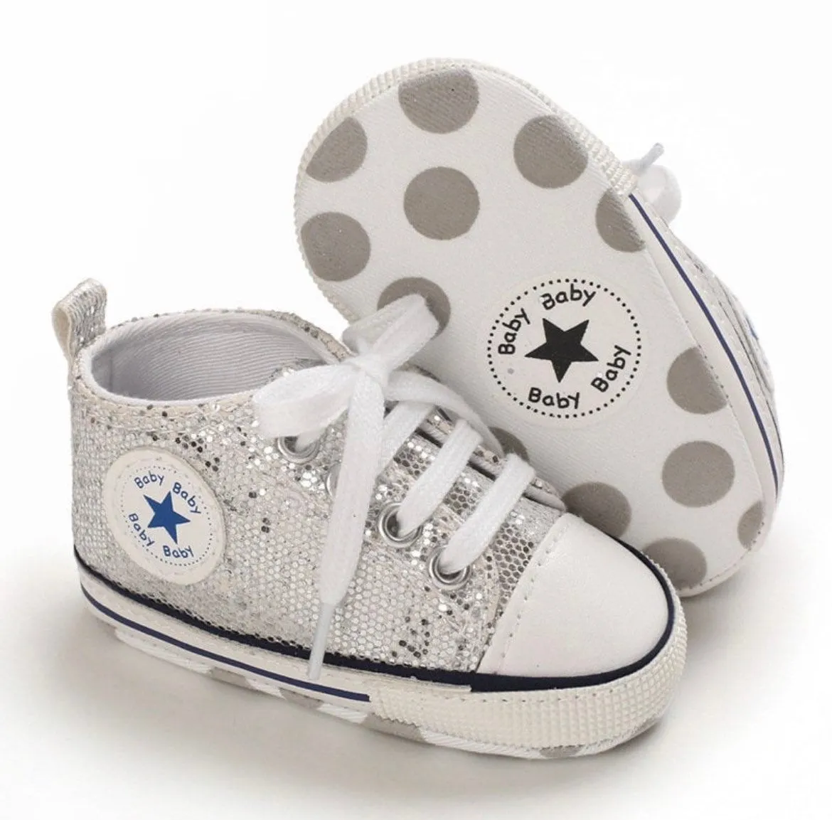 Baby Glitter Sneakers, Like Converse with Shimmer