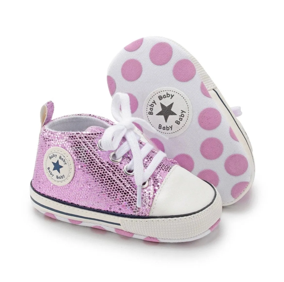 Baby Glitter Sneakers, Like Converse with Shimmer