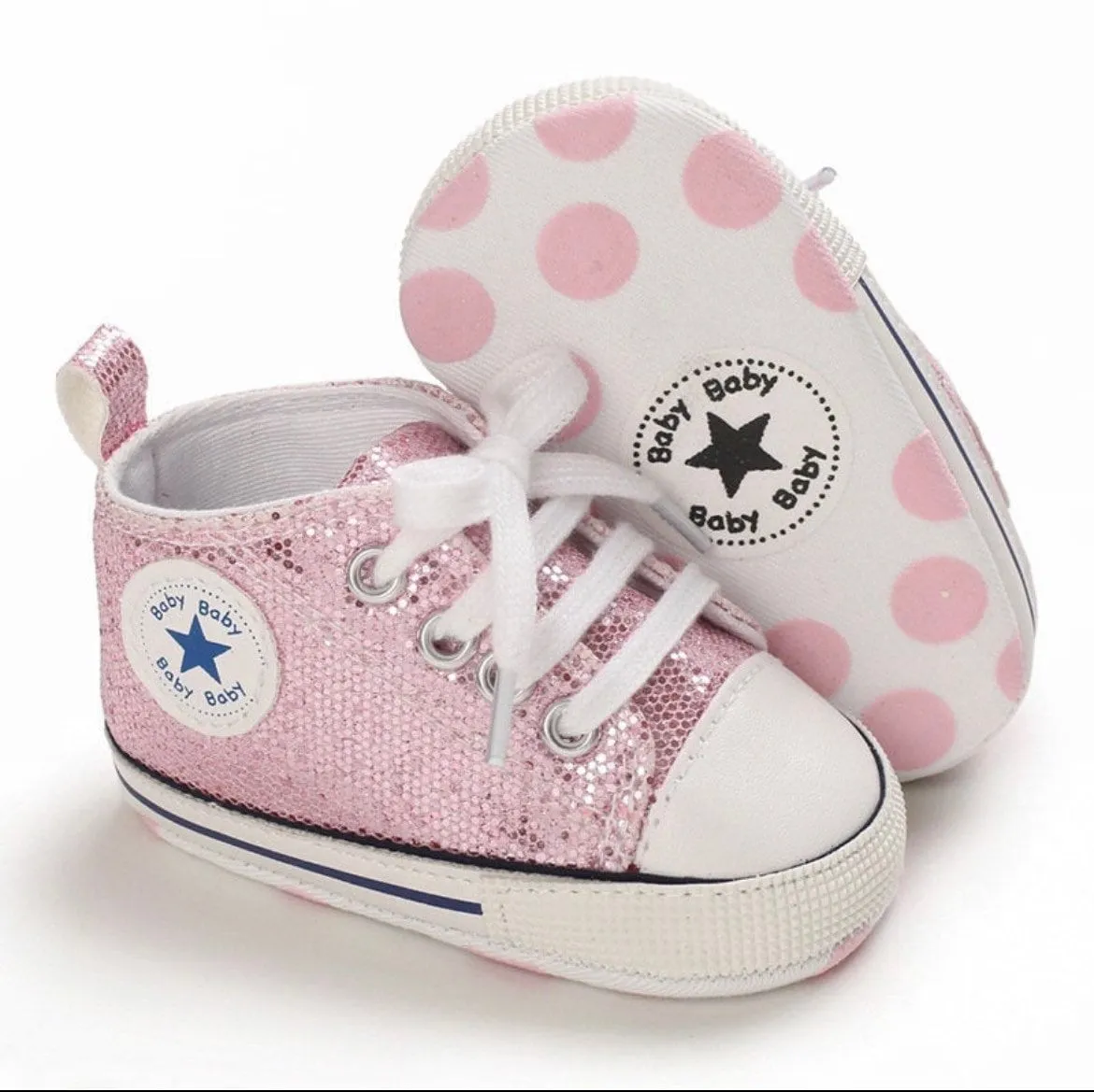 Baby Glitter Sneakers, Like Converse with Shimmer