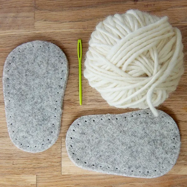 Baby Knitted Crossover Slipper Kit in British Wool Yarn