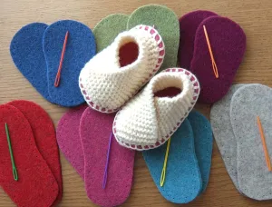 Baby Knitted Crossover Slipper Kit in British Wool Yarn