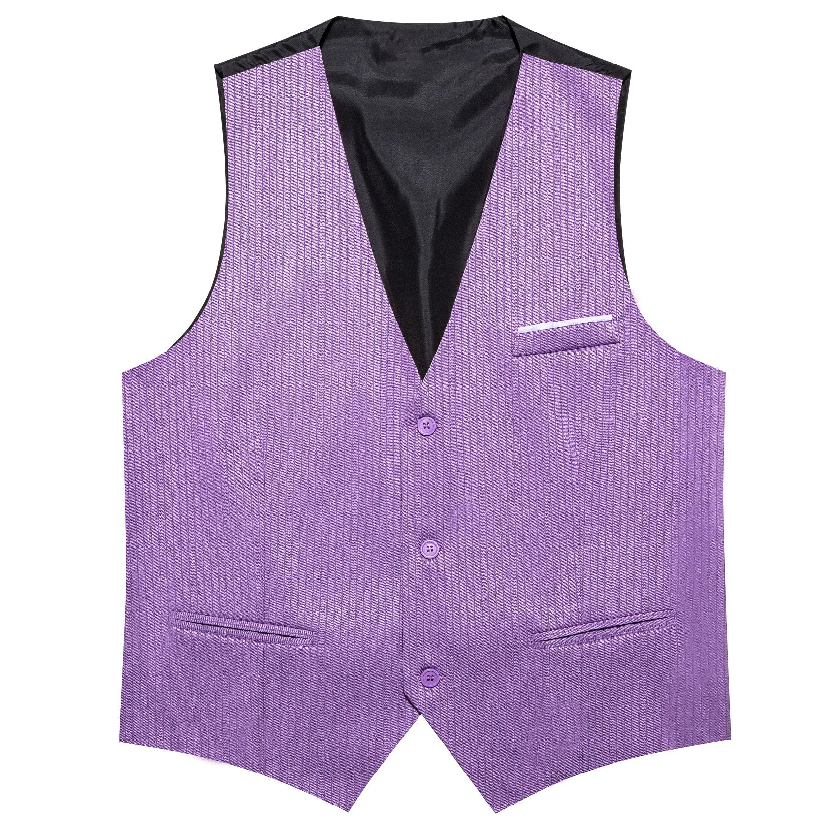 Baby Purple Solid Men's V-Neck Business Vest