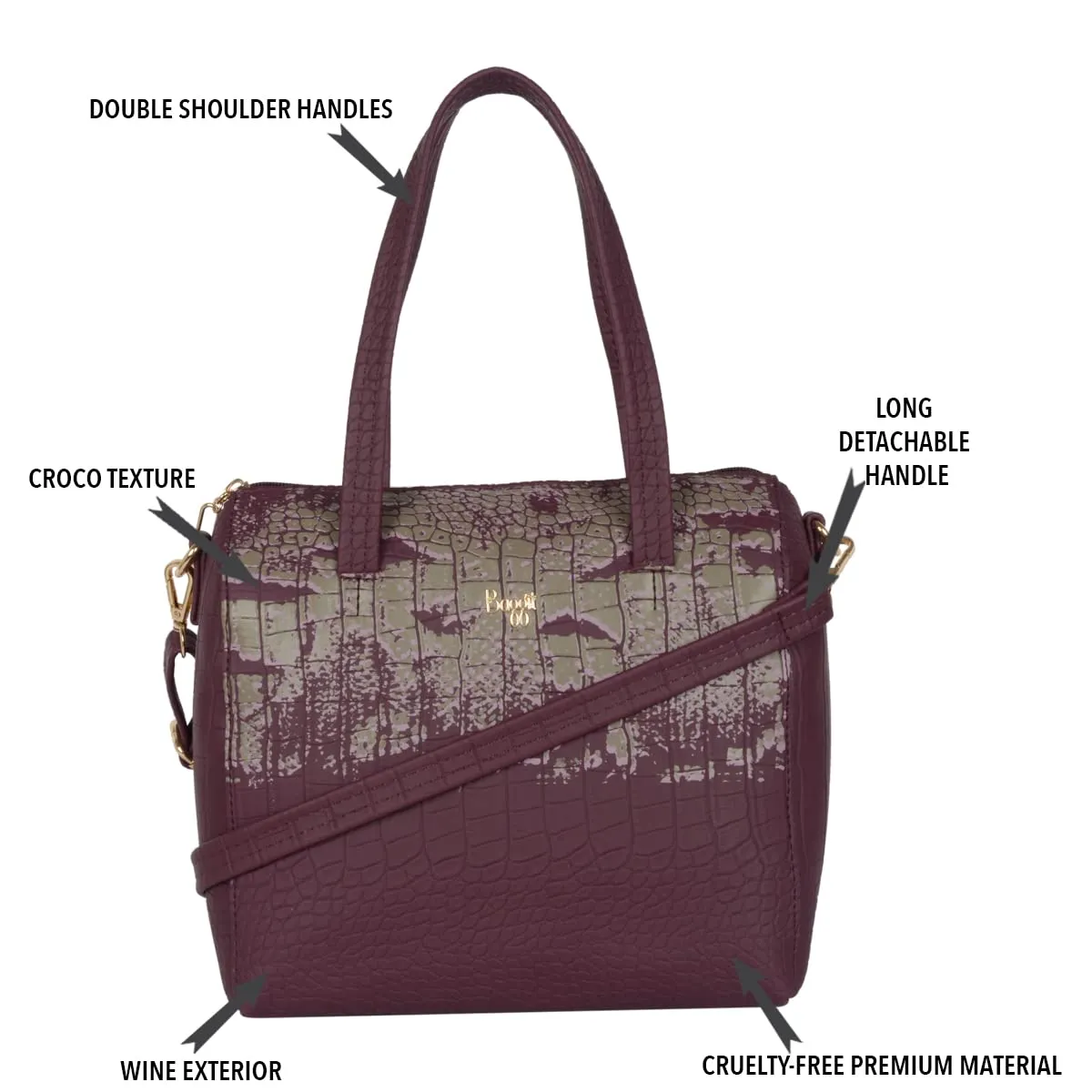 Baggit Women's Duffel Handbag - Small (Wine)