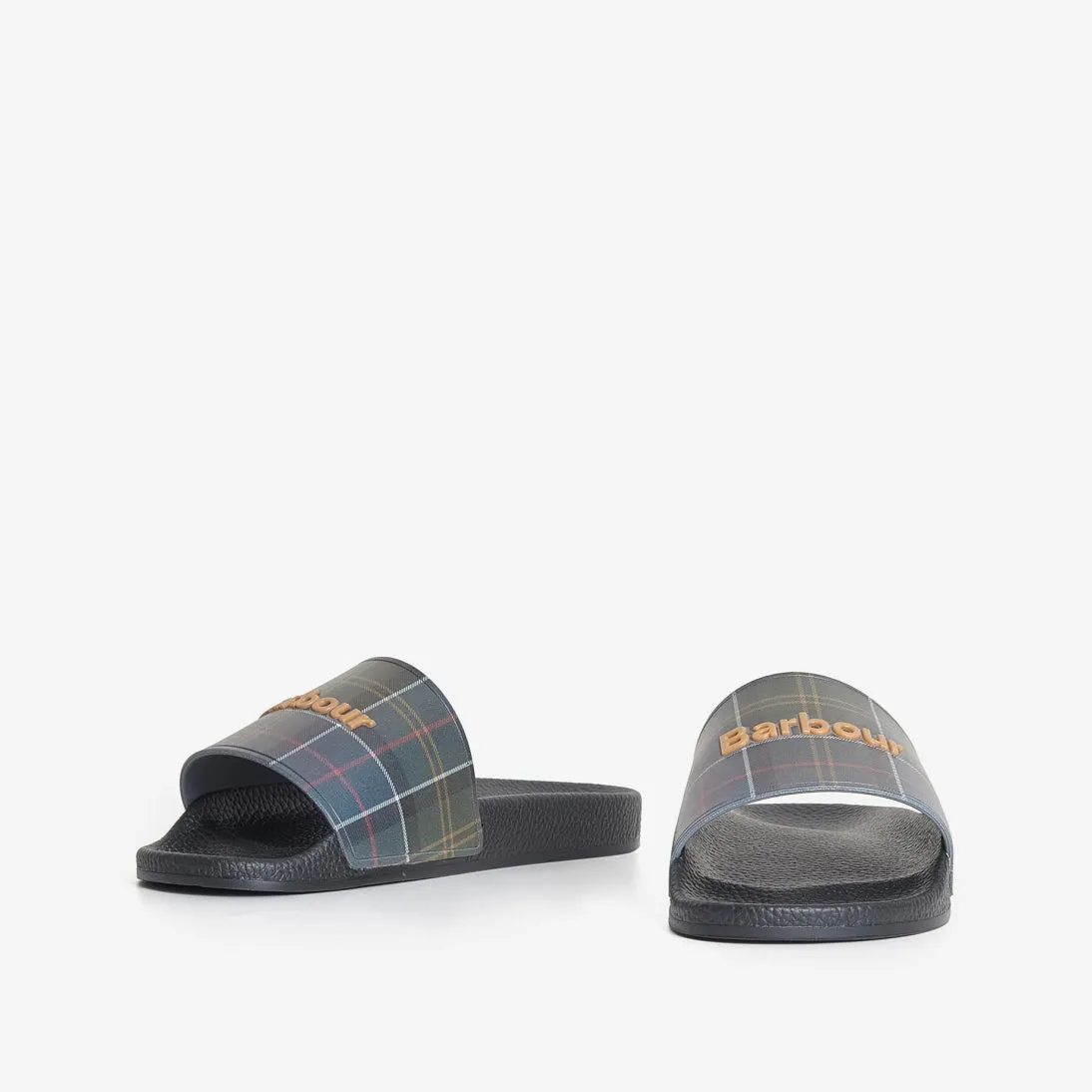 Barbour Tartan Slider Beach Sandal Black MBS0018BK12