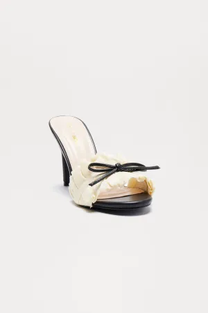 Betsey Bow Mules - Black/White