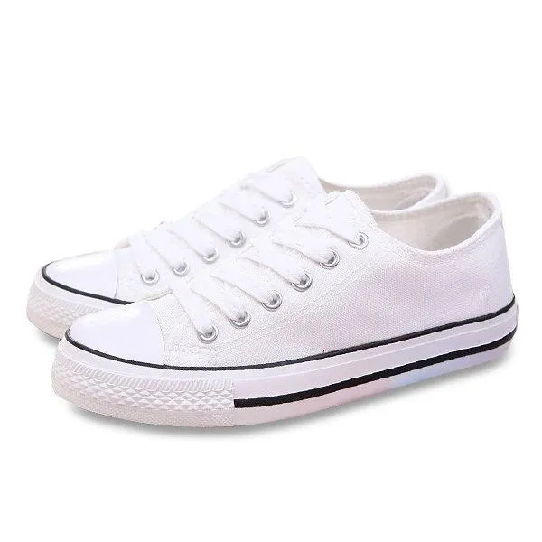 Big Size Canvas Candy Color Lace Up Casual Shoes