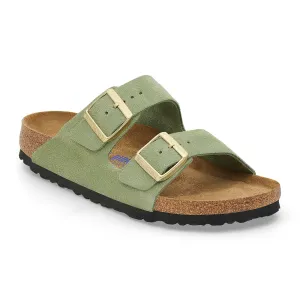 Birkenstock Arizona Soft Footbed Narrow Slide Sandal (Women) - Green Tea Suede