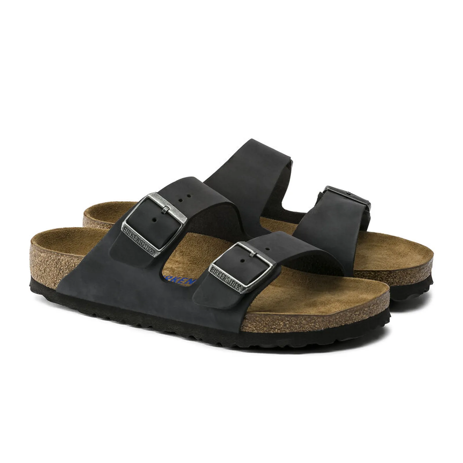 Birkenstock Arizona Soft Footbed Slide Sandal (Unisex) - Black Oiled Leather