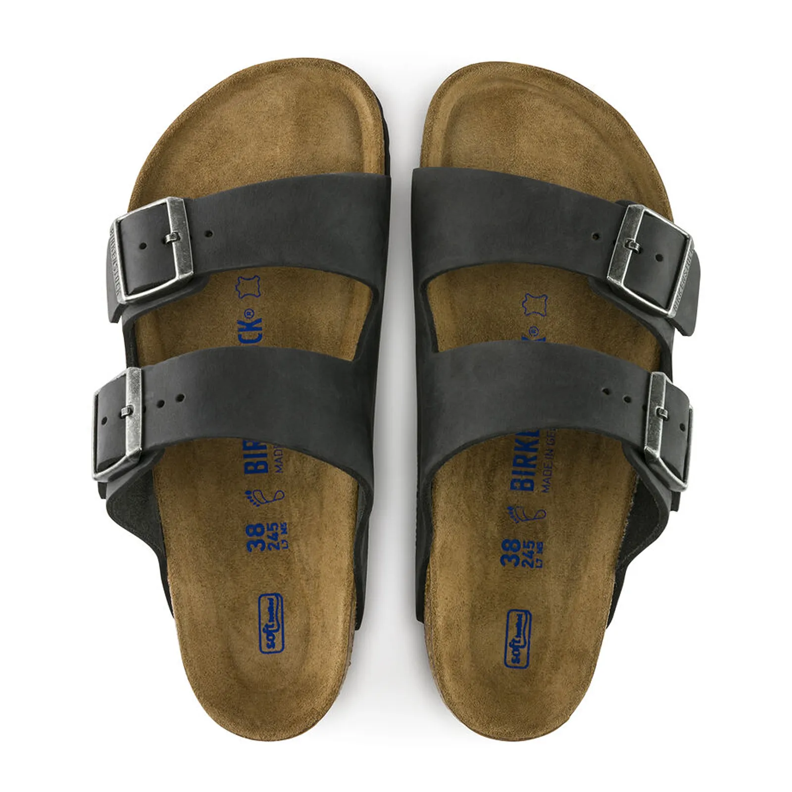 Birkenstock Arizona Soft Footbed Slide Sandal (Unisex) - Black Oiled Leather