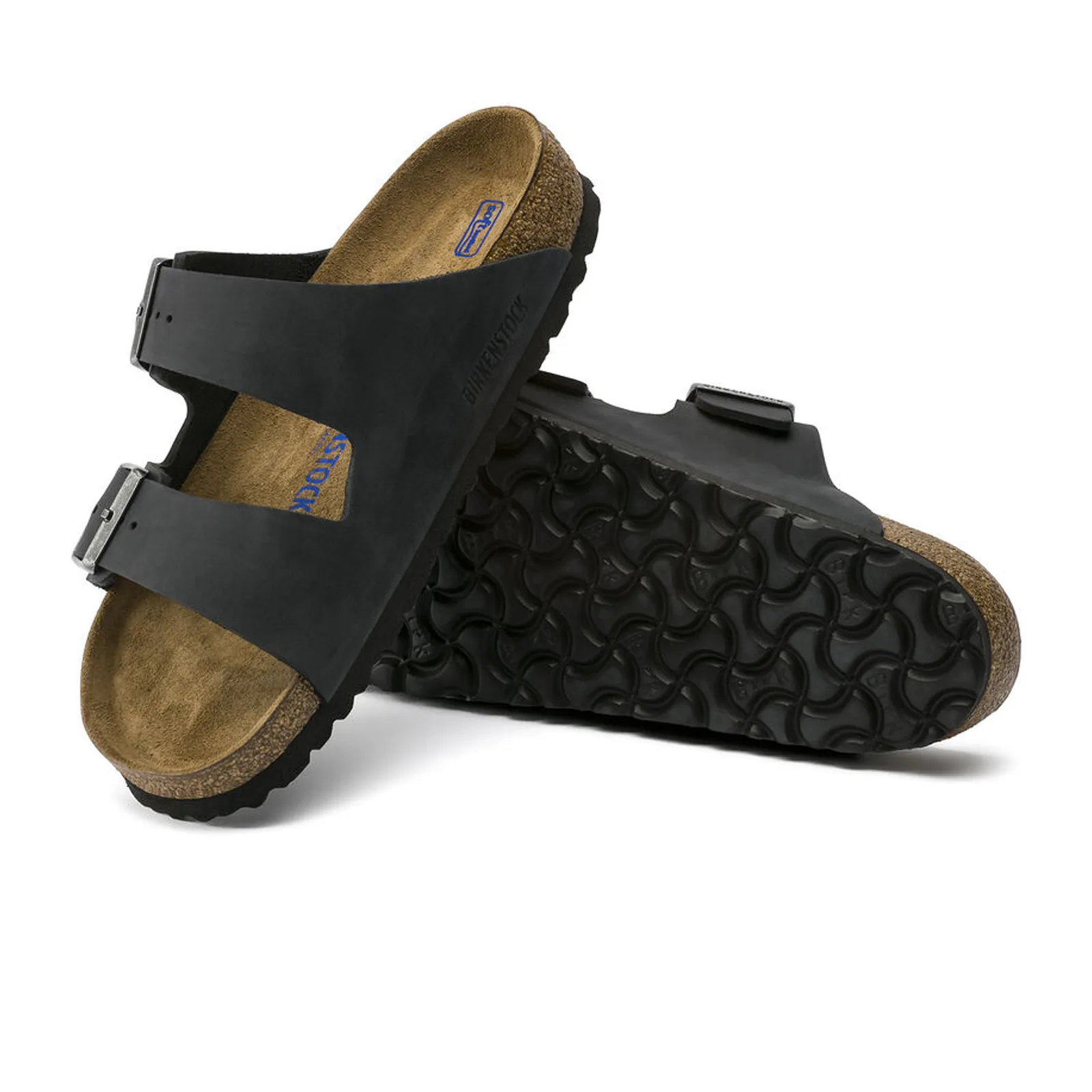 Birkenstock Arizona Soft Footbed Slide Sandal (Unisex) - Black Oiled Leather