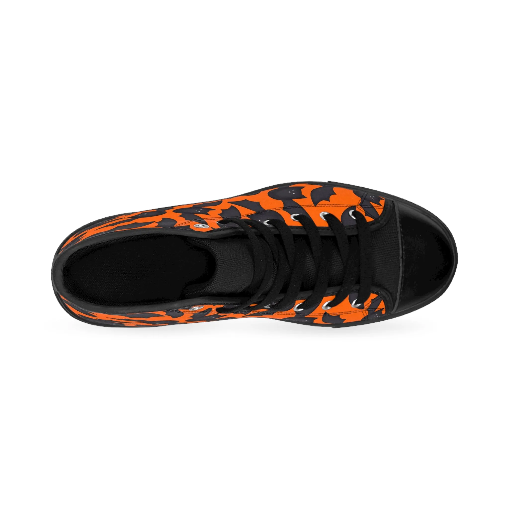 Black Bats Orange Background Women's Classic Sneakers