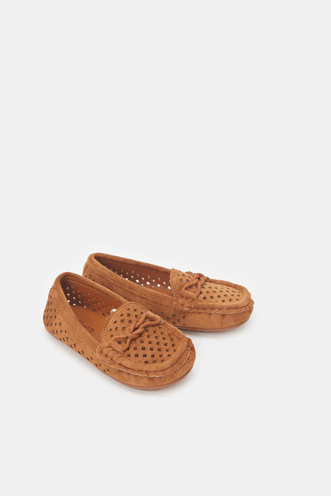 Boys Tan Textured Moccasin