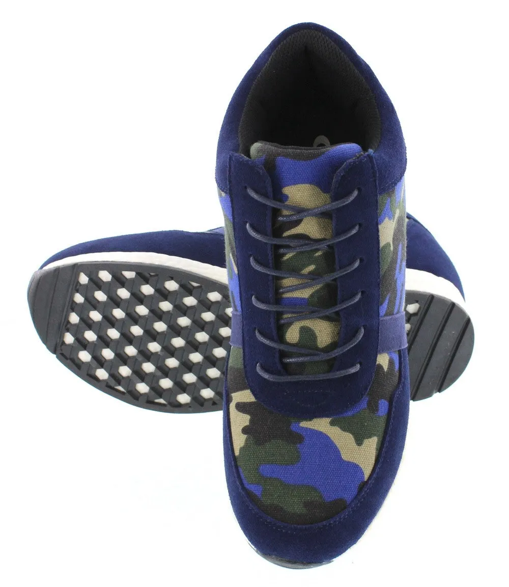 CALTO - H2242 - 3.2 Inches Taller (Camo Navy Canvas) - Lightweight