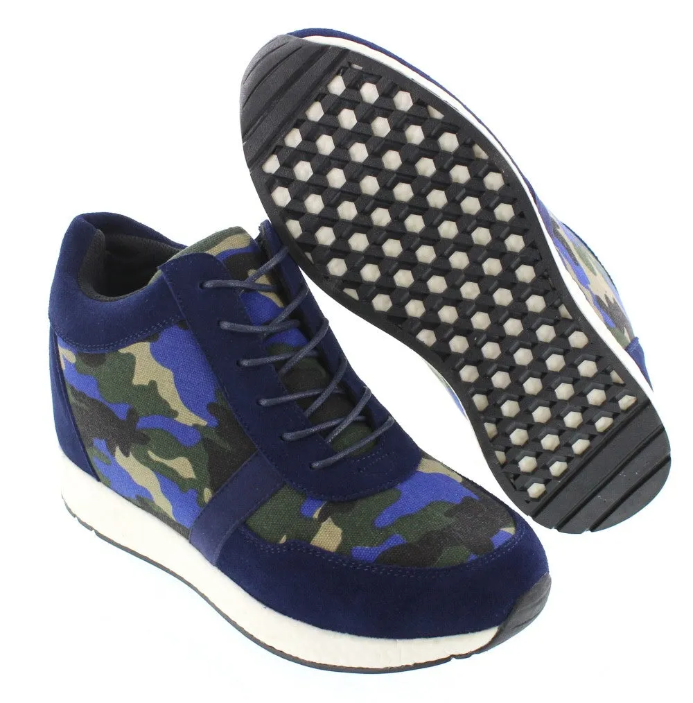 CALTO - H2242 - 3.2 Inches Taller (Camo Navy Canvas) - Lightweight