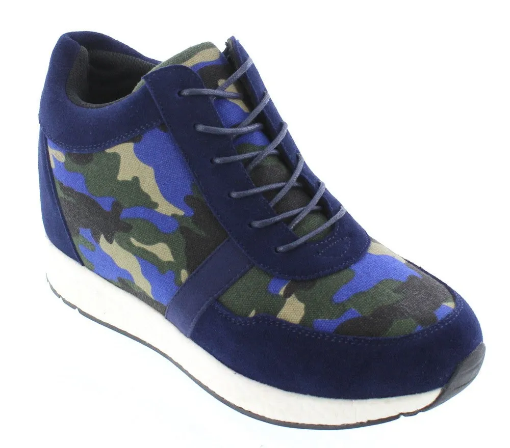 CALTO - H2242 - 3.2 Inches Taller (Camo Navy Canvas) - Lightweight