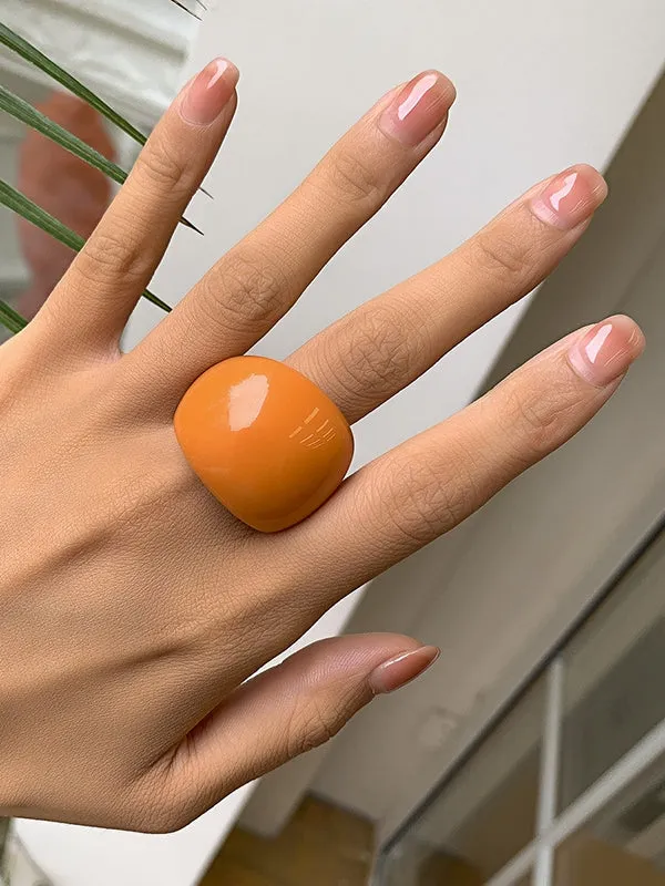 Chunky Acrylic Ring in Orange