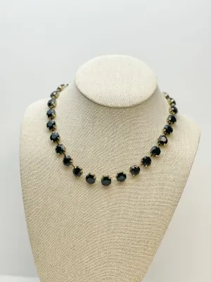 Chunky Glass Stone Necklace - Jet