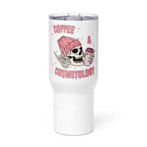 Coffee & Cosmetology Skeleton Large Tumbler Cup with Handle