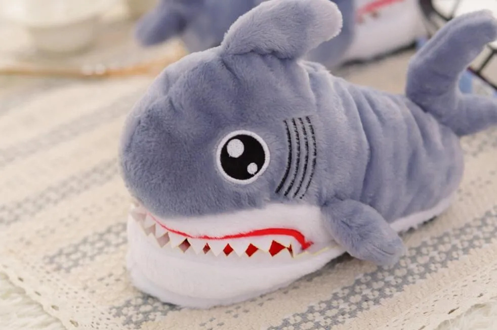 Cozy Shark Plush Slippers