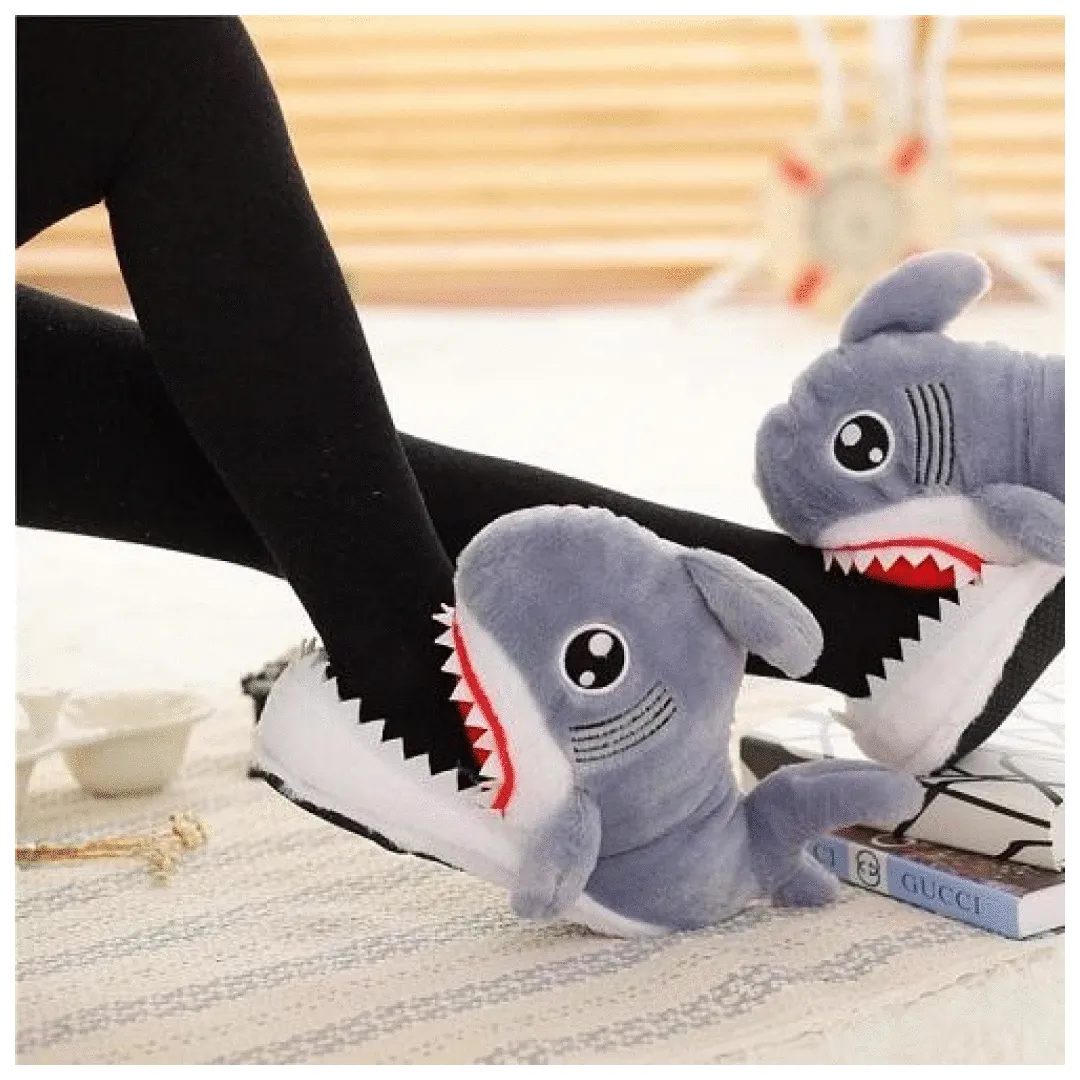 Cozy Shark Plush Slippers