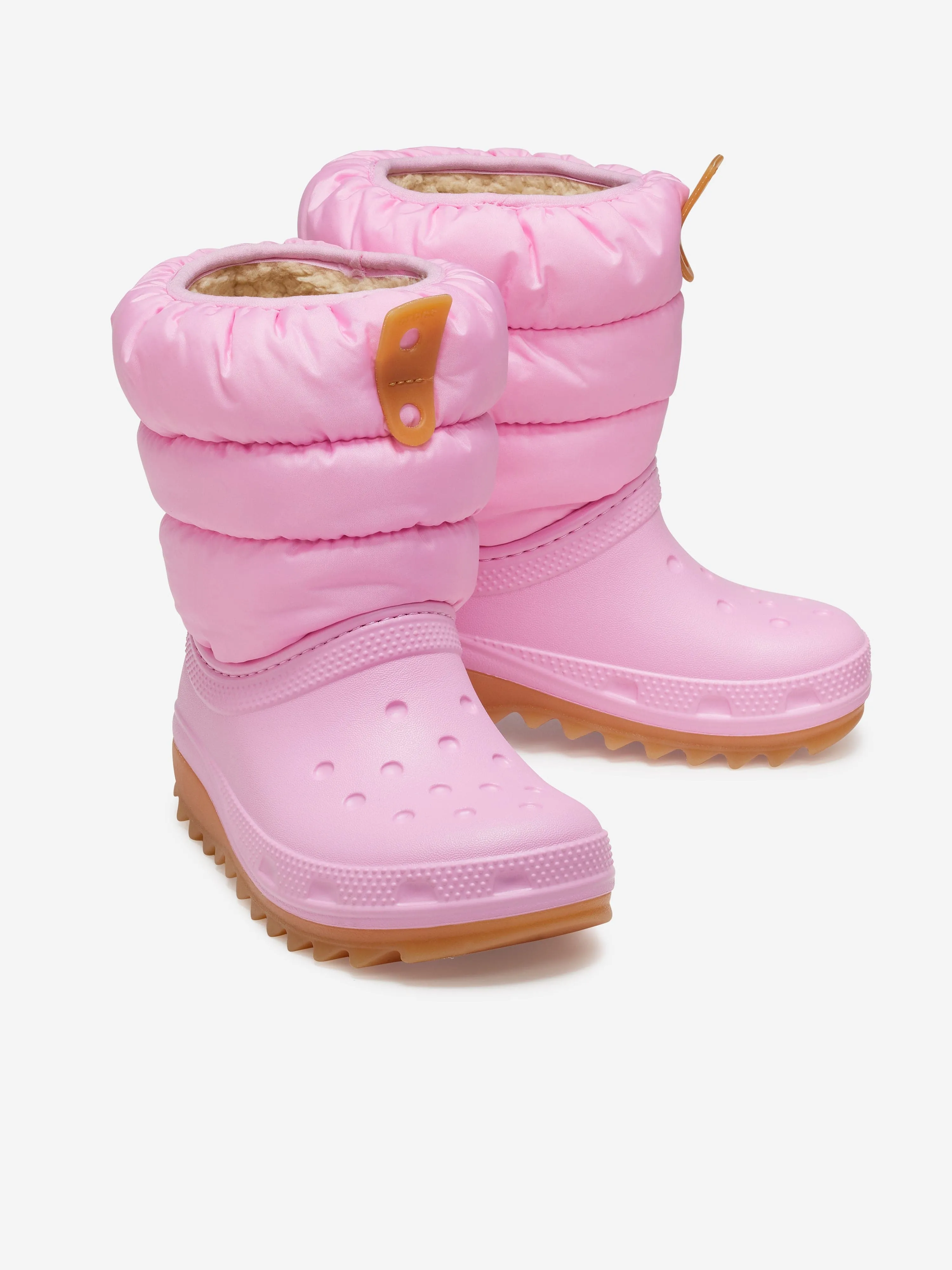 Crocs Girls Classic Neo Puff Boots in Pink