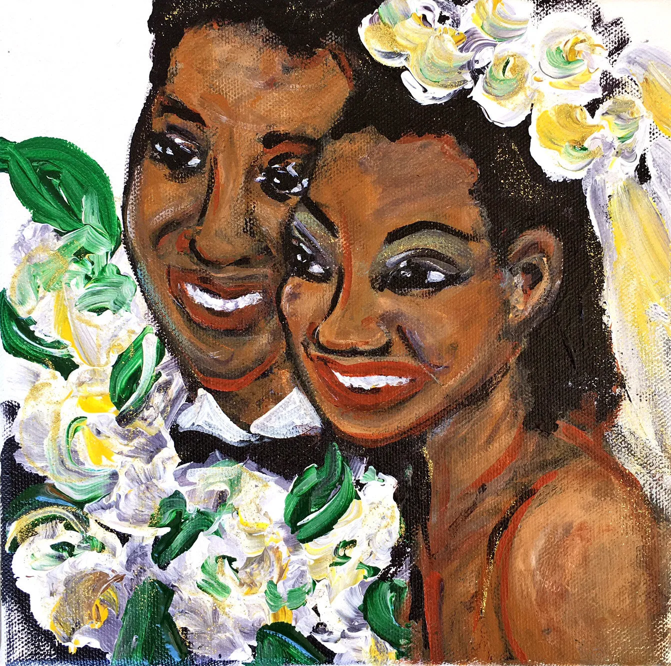 CUSTOM ORDER!   Special Occassion Portraits: Weddings, Anniversaries, Performance, Pets, etc.. / Acrylic on Canvas